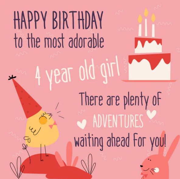 4th birthday wishes for daughter