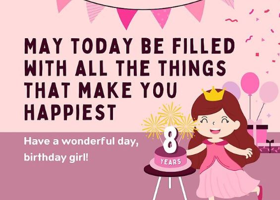 8th birthday wishes for baby girl