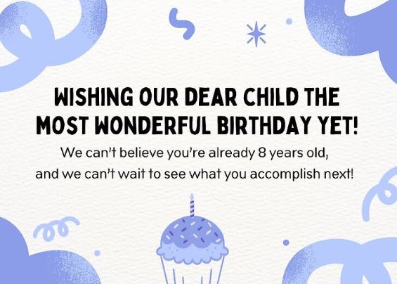 8th birthday wishes from parents