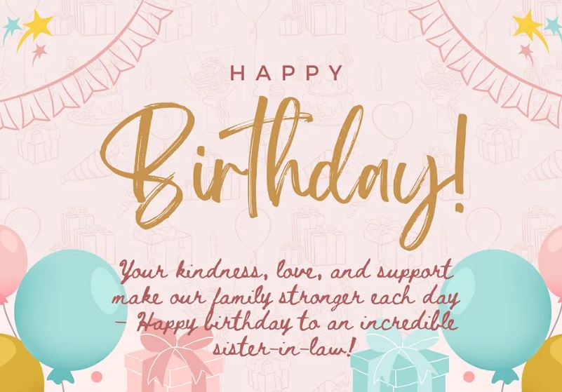 birthday messages for sister in law