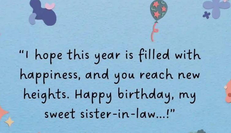 happy birthday wishes for sister in law