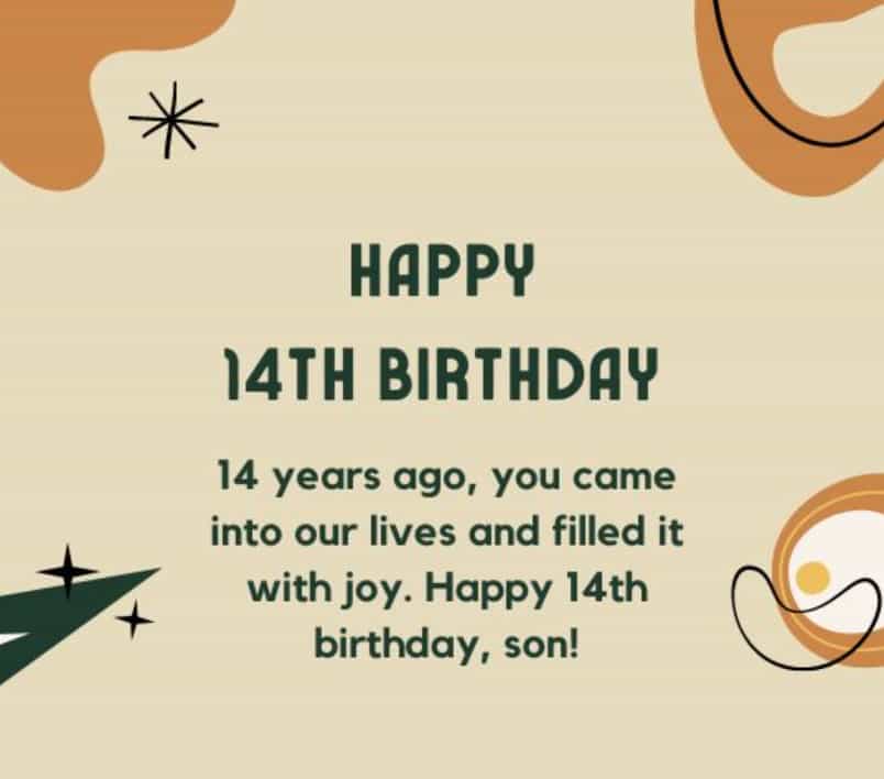 14th birthday wishes for son