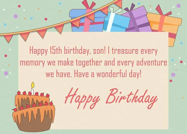 15th birthday wishes for son