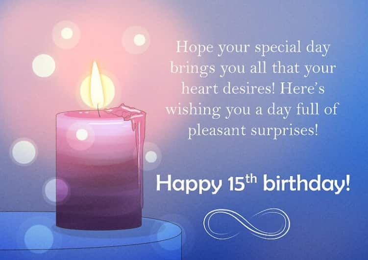 15th birthday wishes