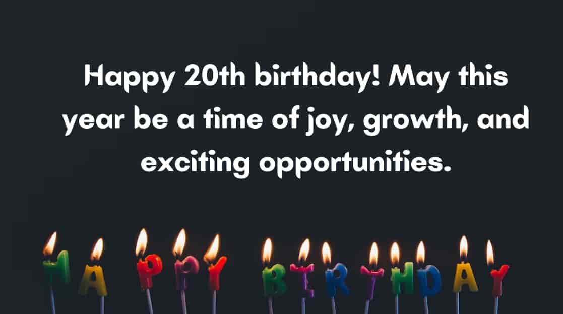 20th birthday wishes for friend