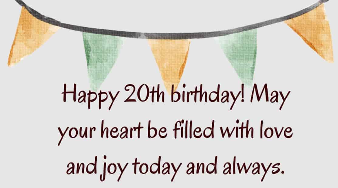 happy 20 birthday wishes