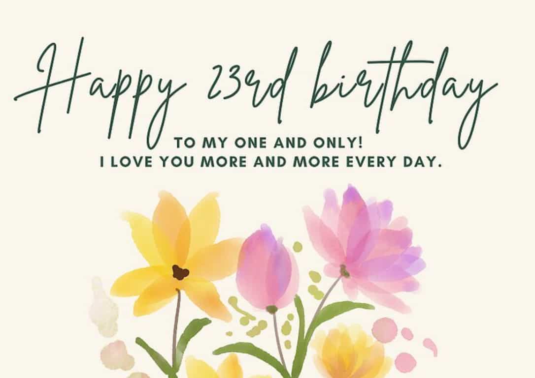 23rd birthday wishes for partner