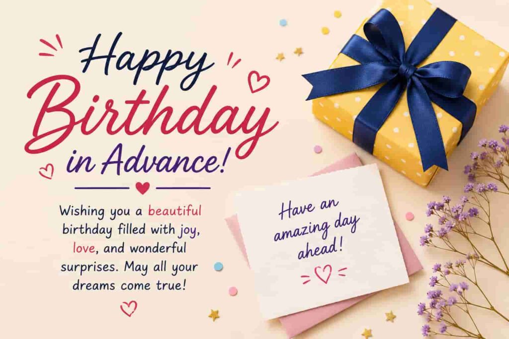 Advance birthday wishes greeting card
