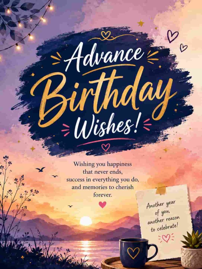 Beautiful advance birthday greeting image