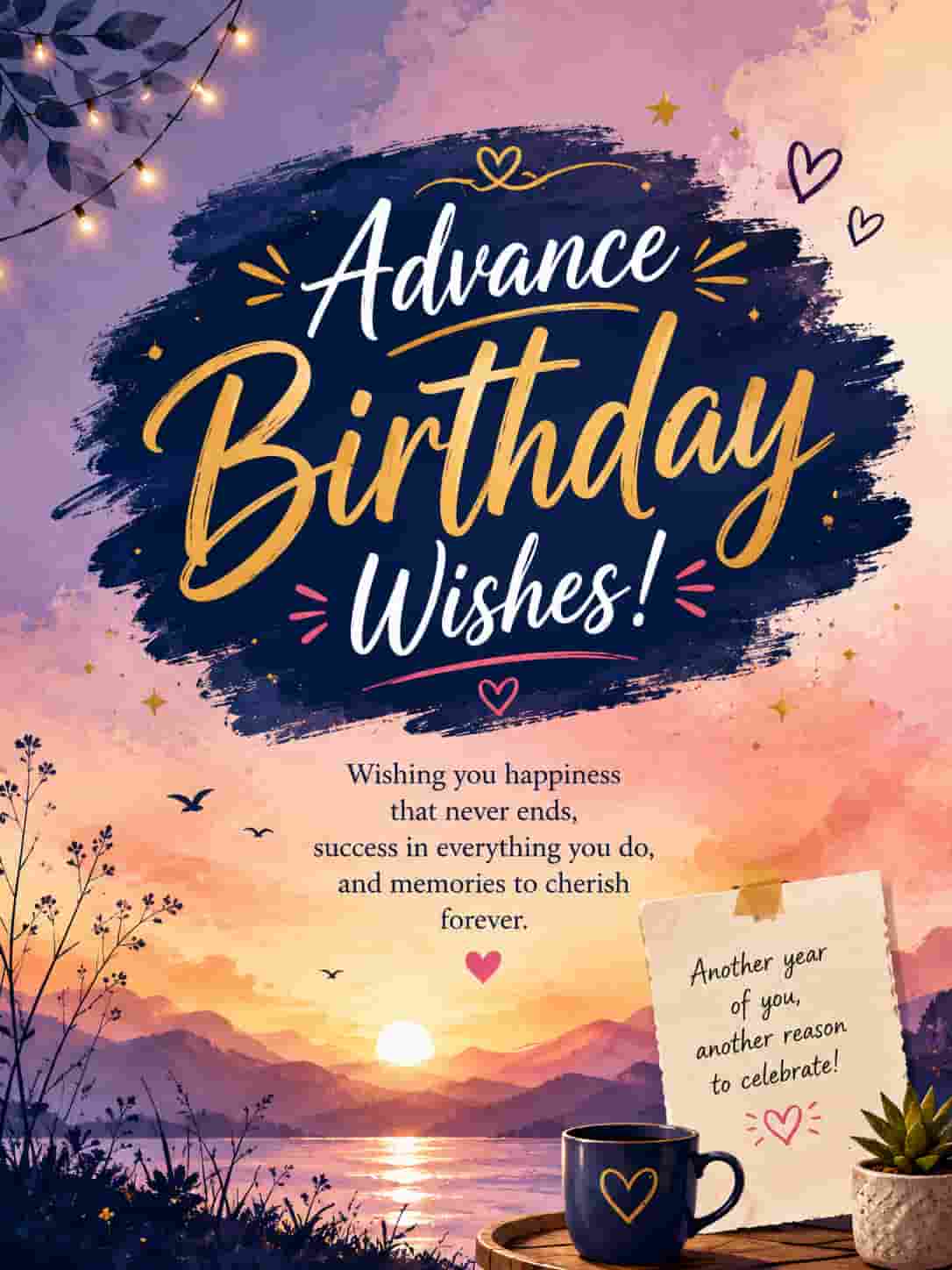 beautiful advance birthday greeting image