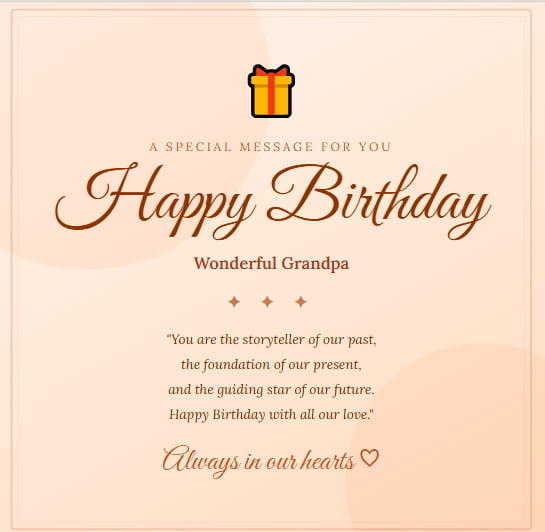 Birthday messages for grandfather card
