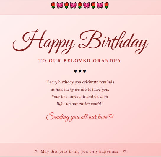 Birthday wishes for grandfather from grandson