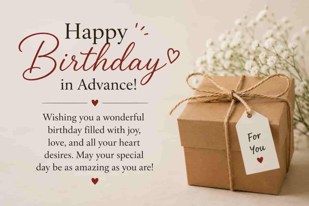 Early birthday wishes celebration card