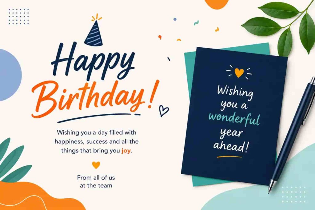 Employee birthday wishes office card