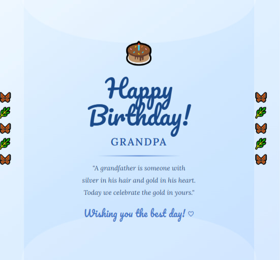 Happy birthday grandfather wishes card