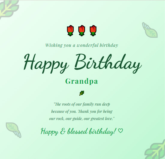 Heart touching birthday wishes for grandpa