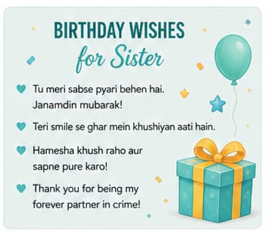 Roman Hindi happy birthday quotes image for sister
