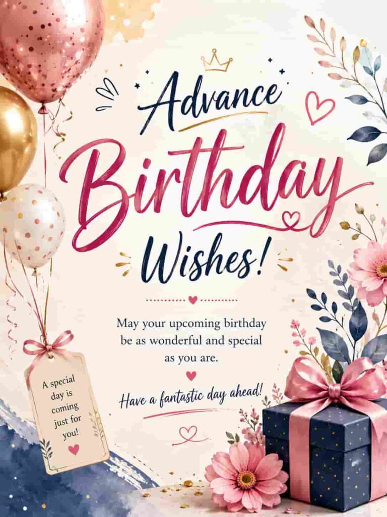 Romantic advance birthday wishes image