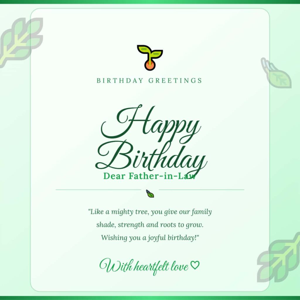 Best birthday wishes for father in law card