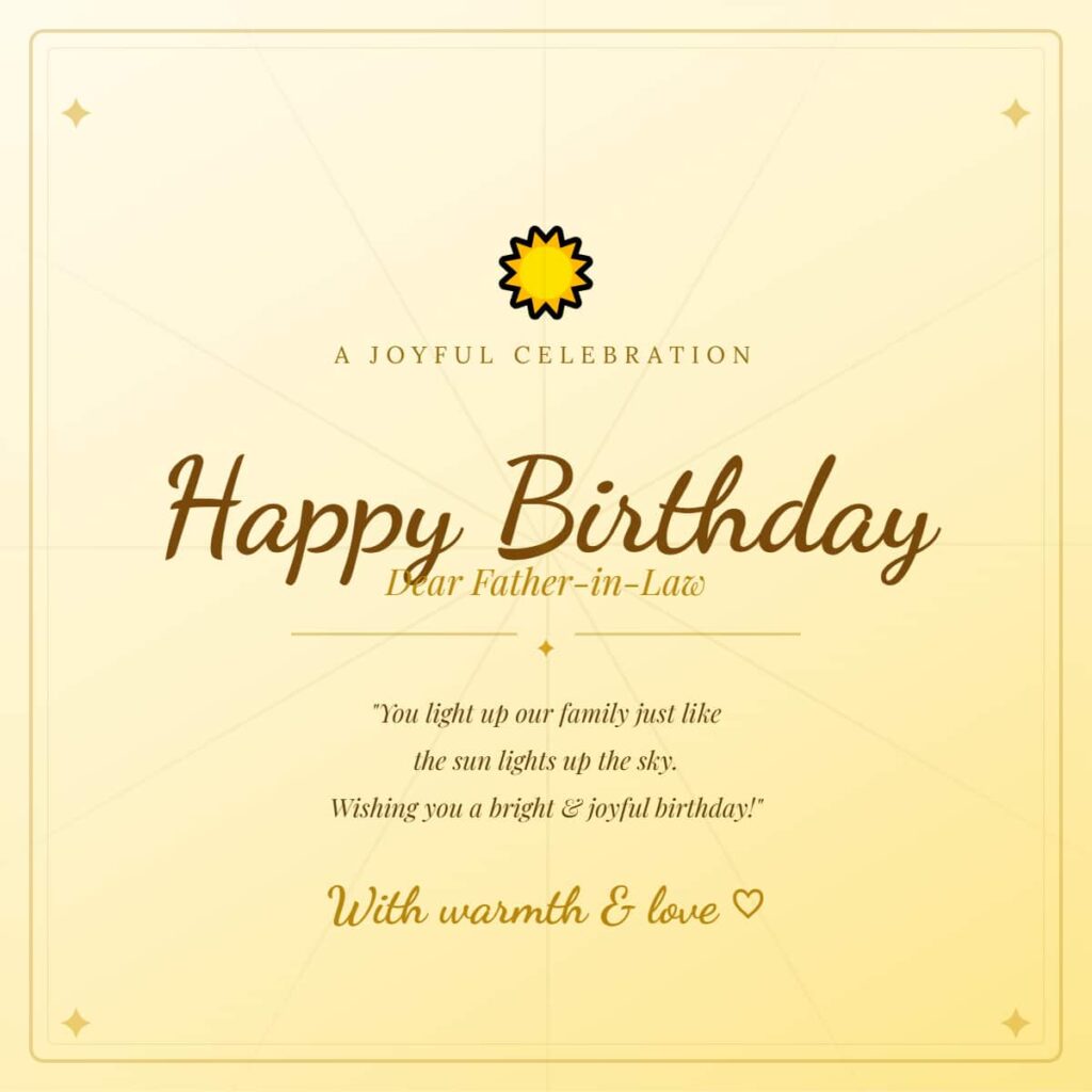 Birthday captions for father in law image