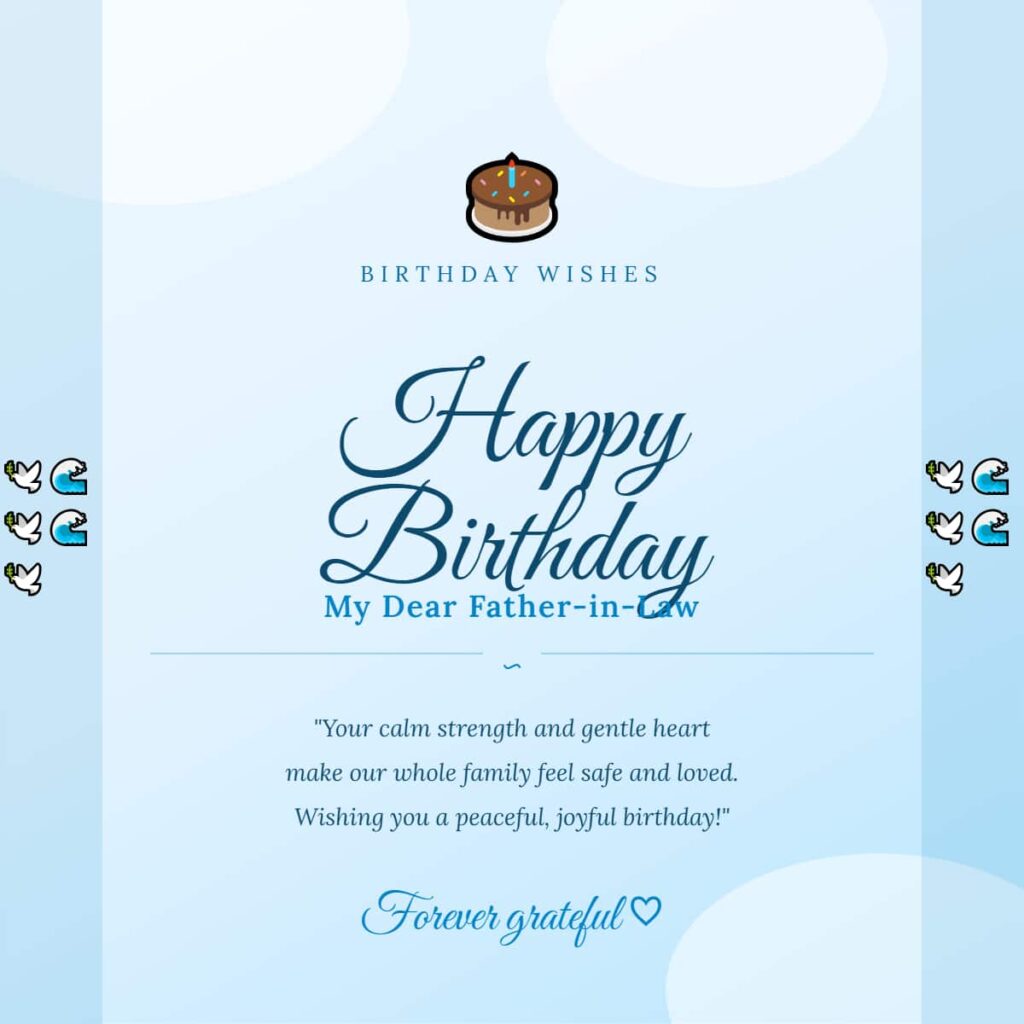Birthday wishes for father in law from daughter in law