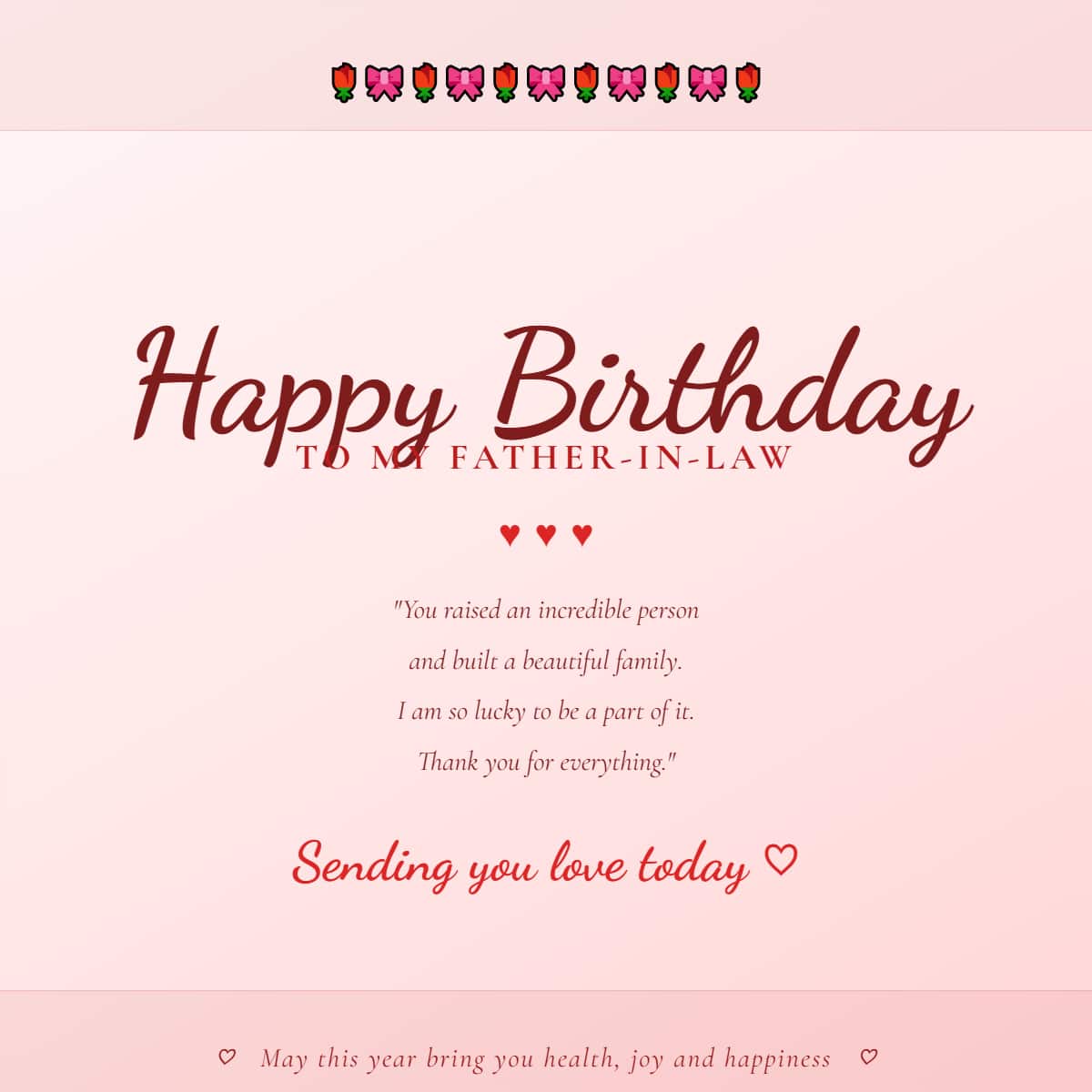 birthday wishes for father in law from family