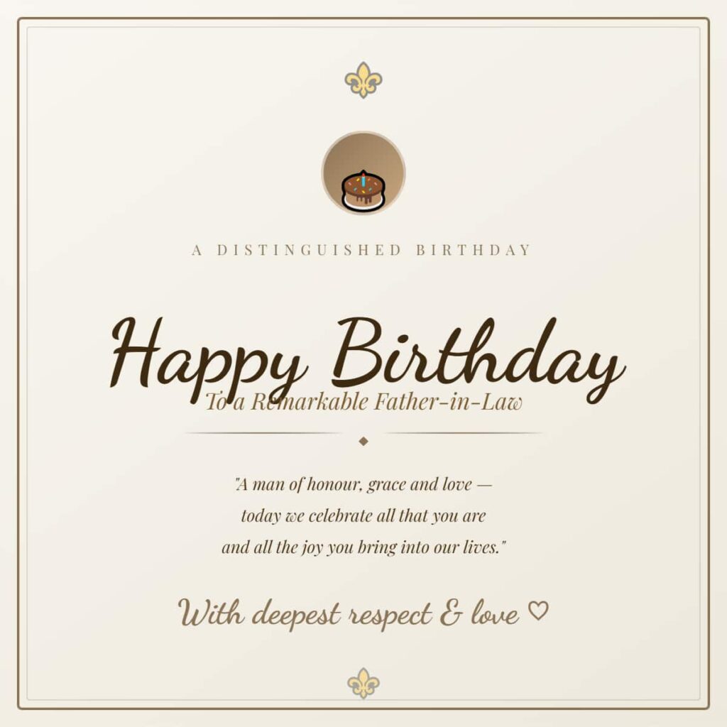 Birthday wishes for father in law from son in law