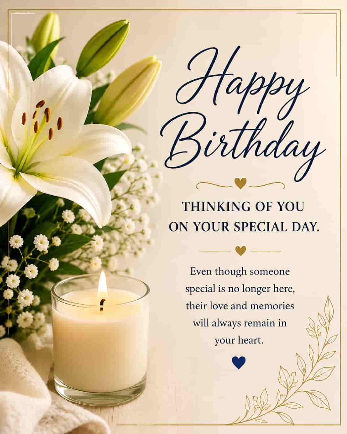 birthday wishes lost a loved one white lilies