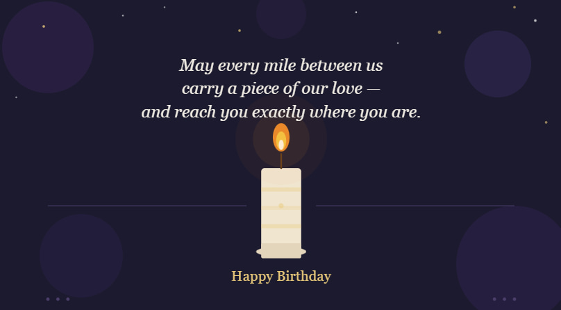 Birthday wishes sent with love from miles away