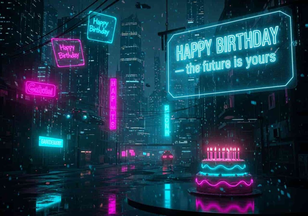 Happy birthday at midnight card