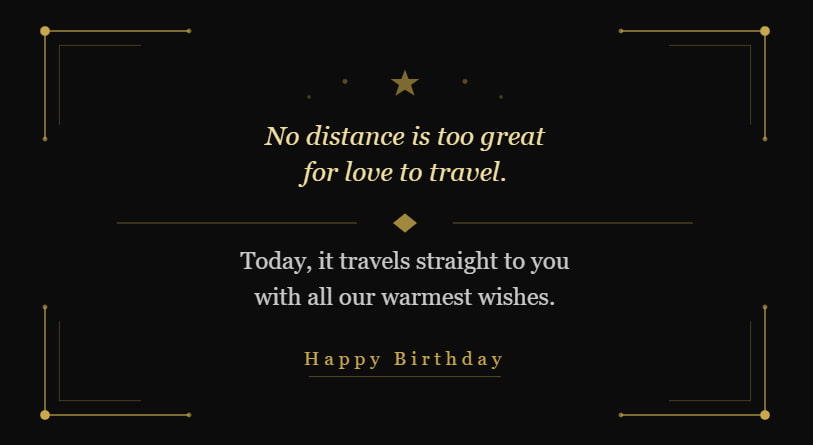 Happy birthday from afar greeting card