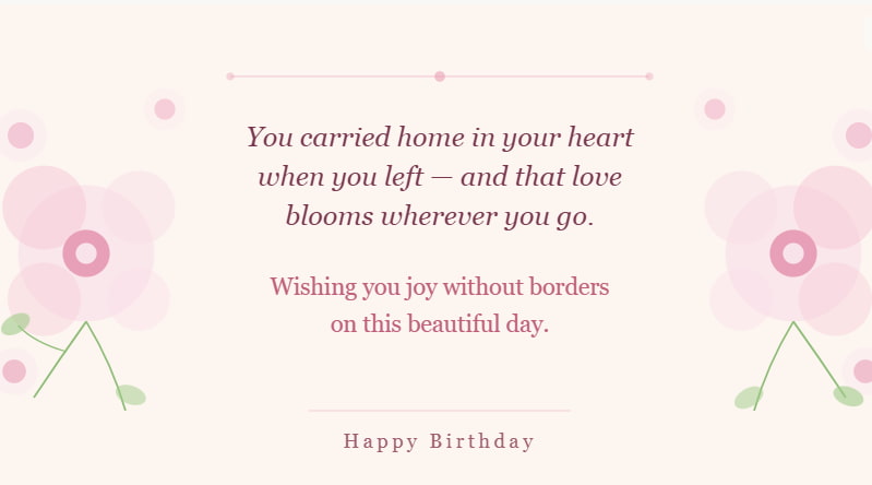 Long distance birthday wishes image