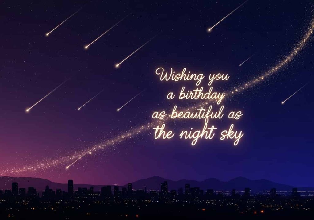 Midnight birthday greetings card