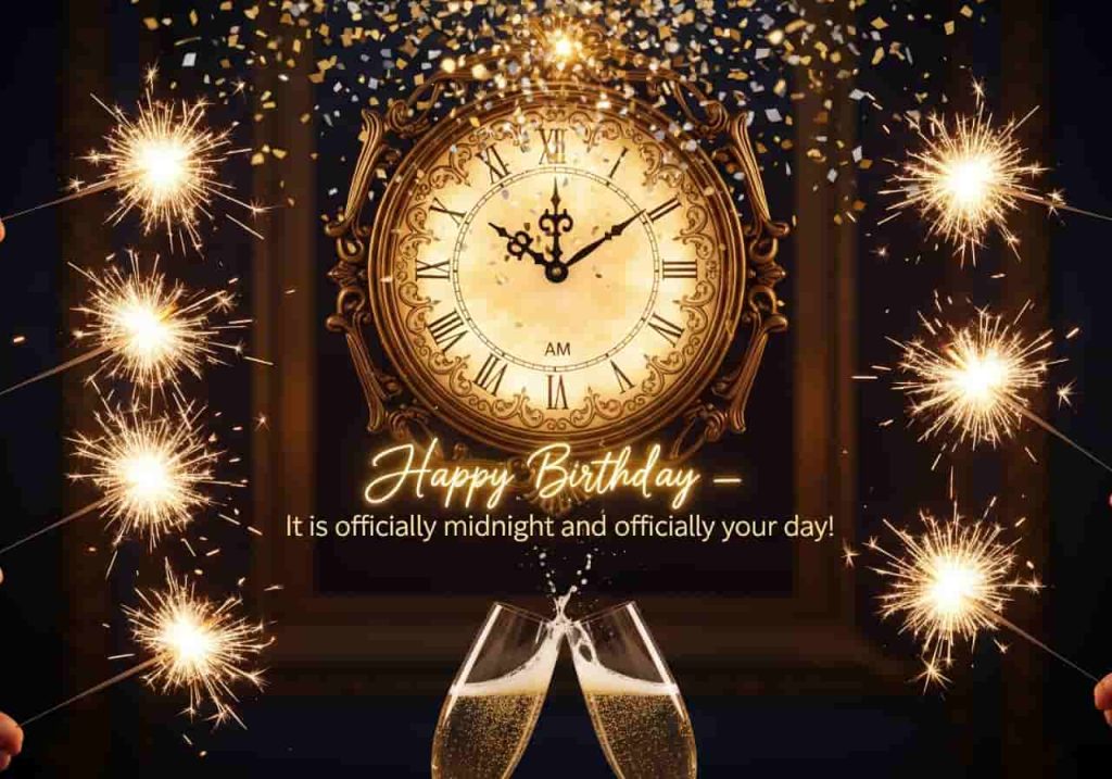 Romantic midnight birthday message