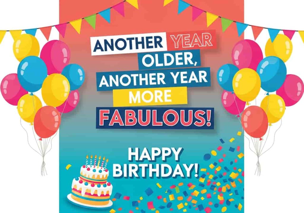 funny birthday card ideas coral turquoise party design with cake and balloons
