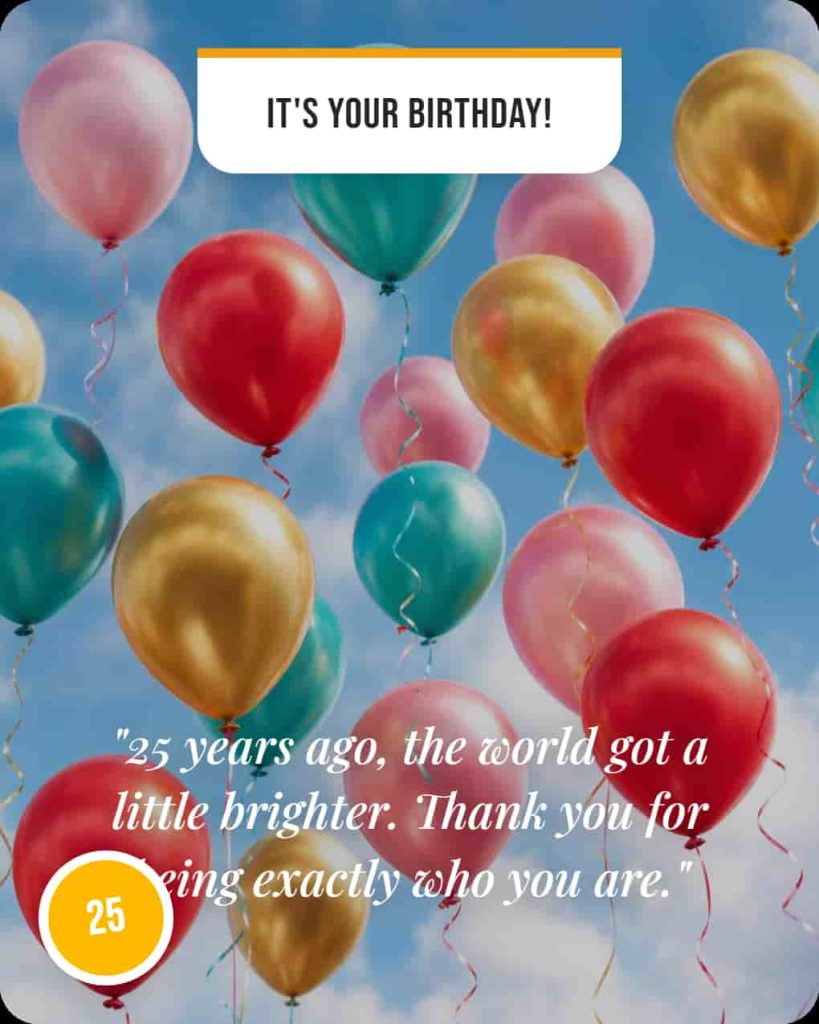 25th birthday wishes and messages celebration image