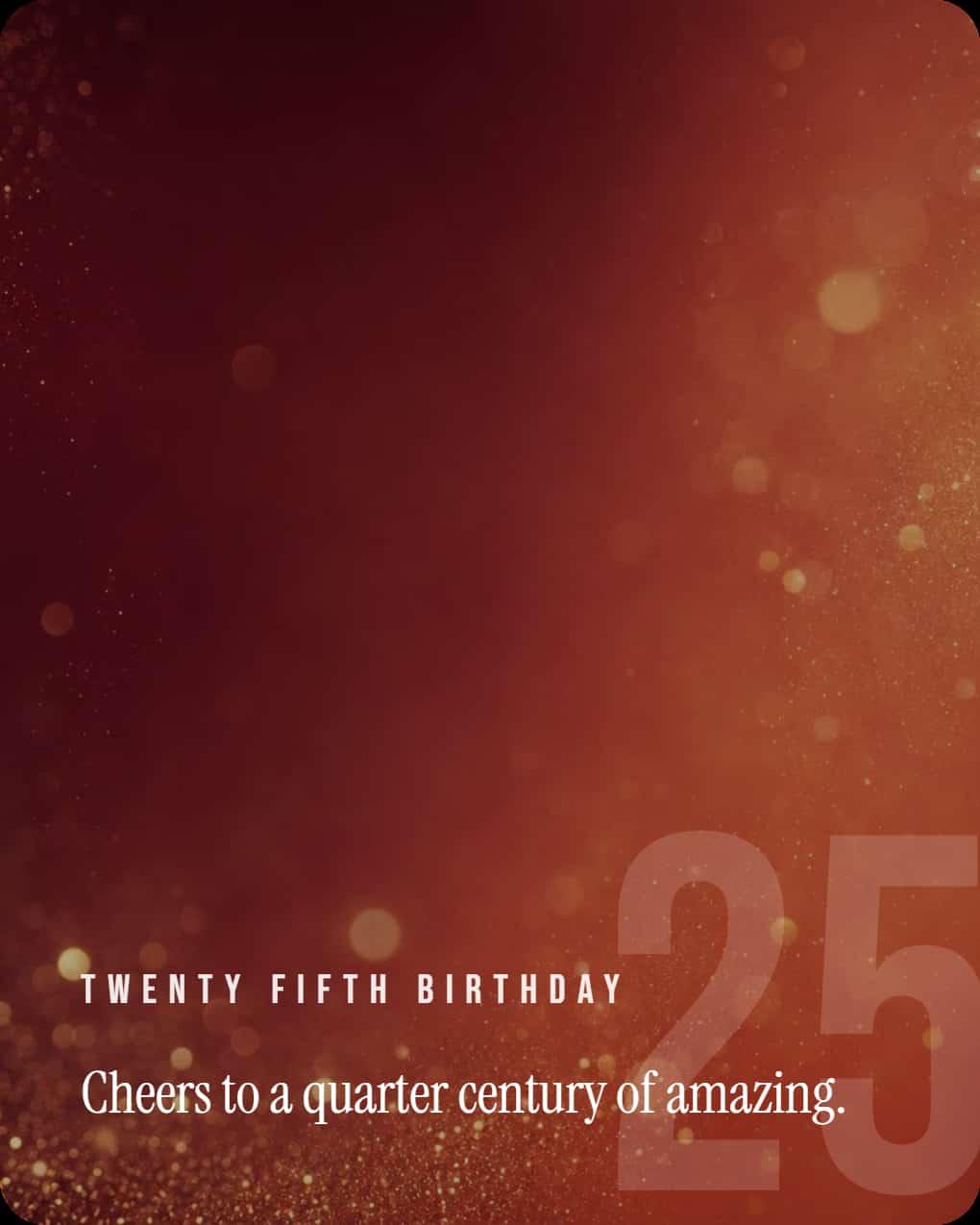 25th birthday wishes card