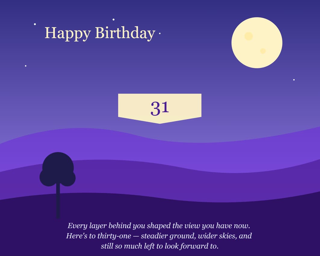 31st birthday blessings with moon