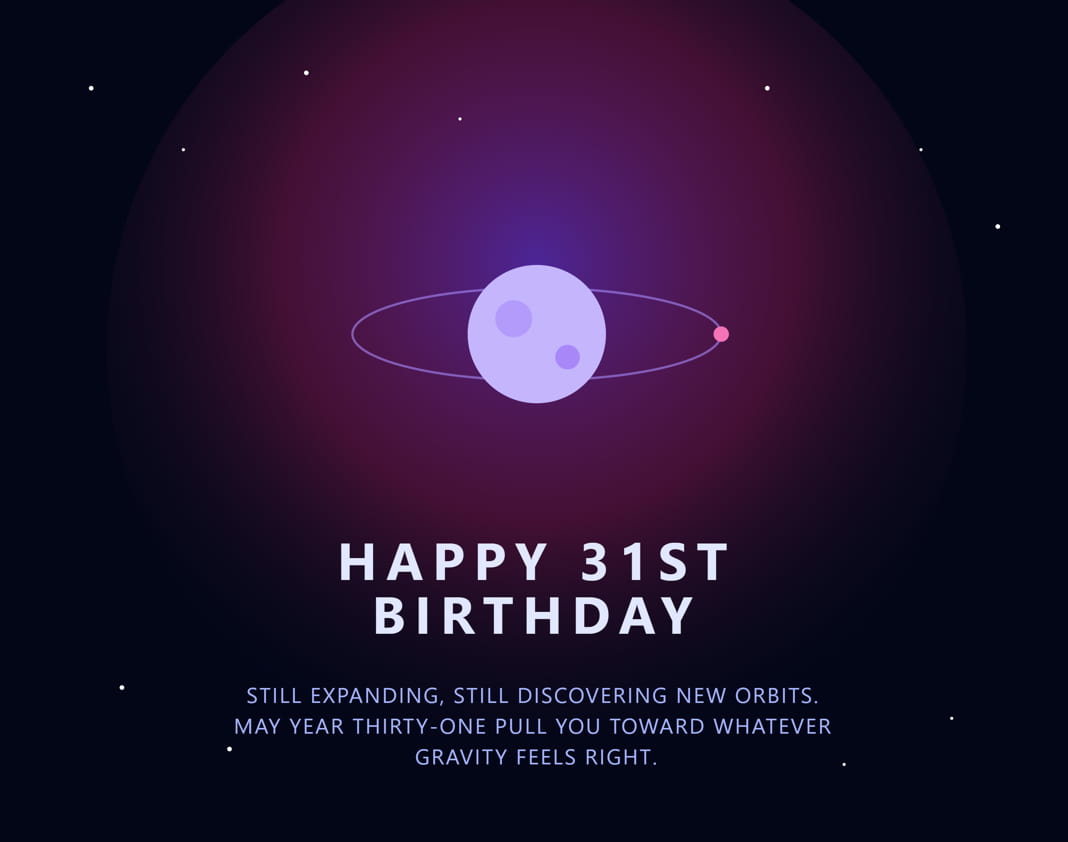 31st birthday wishes celebration