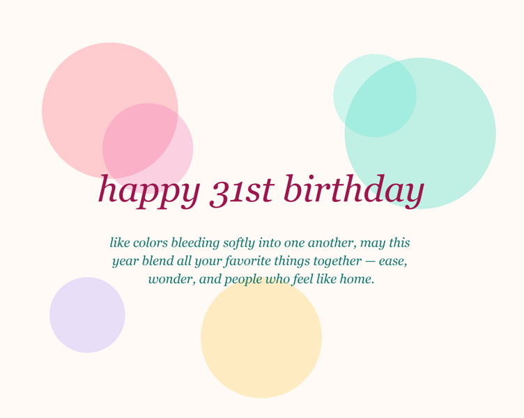 31st birthday wishes for friend