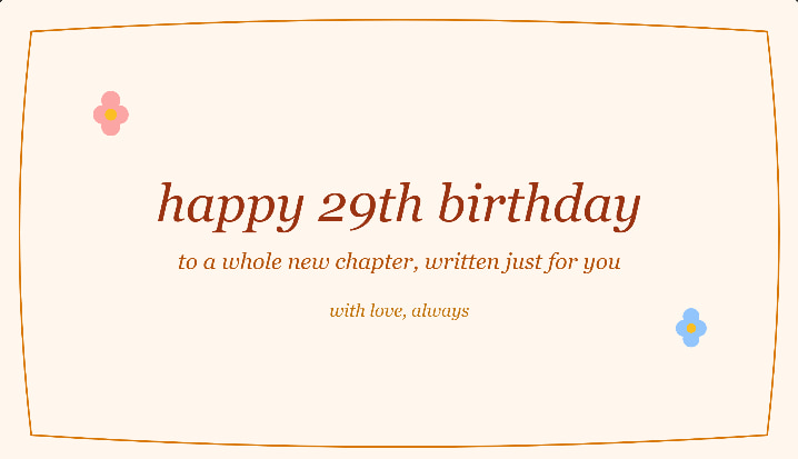 Birthday wishes for turning 29
