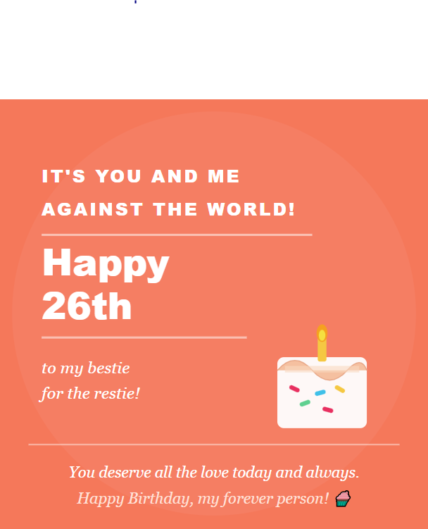 Happy 26th birthday wishes with golden number 26