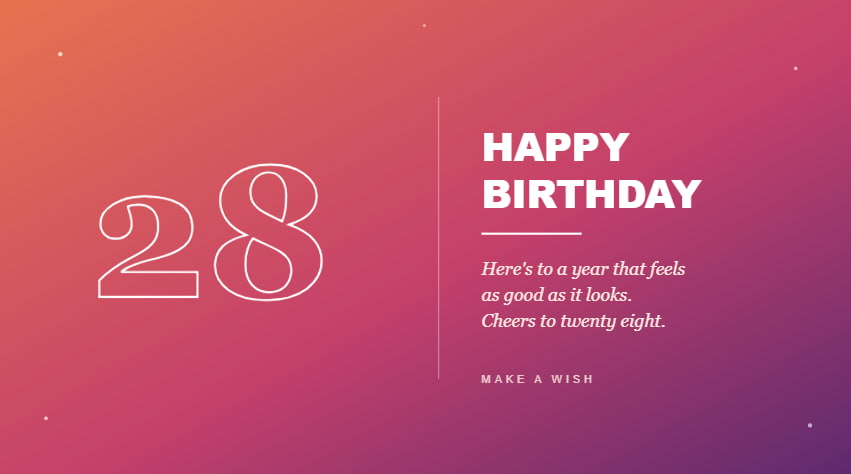 Happy 28th Birthday Wishes for Friends