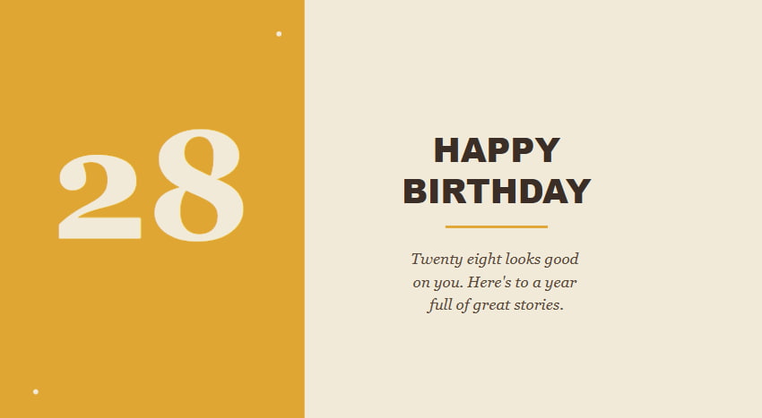 Happy 28th Birthday Wishes greetings
