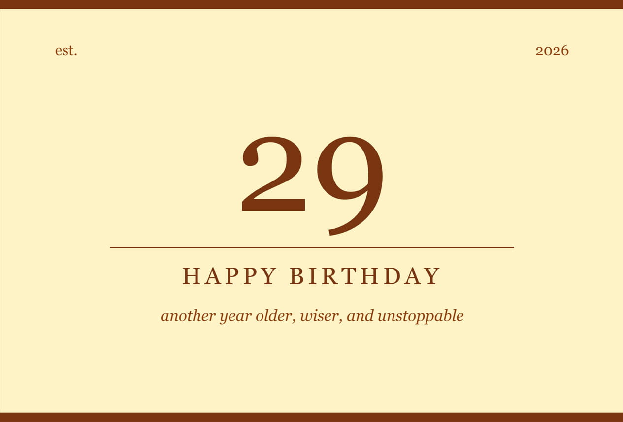Happy 29th birthday quote image