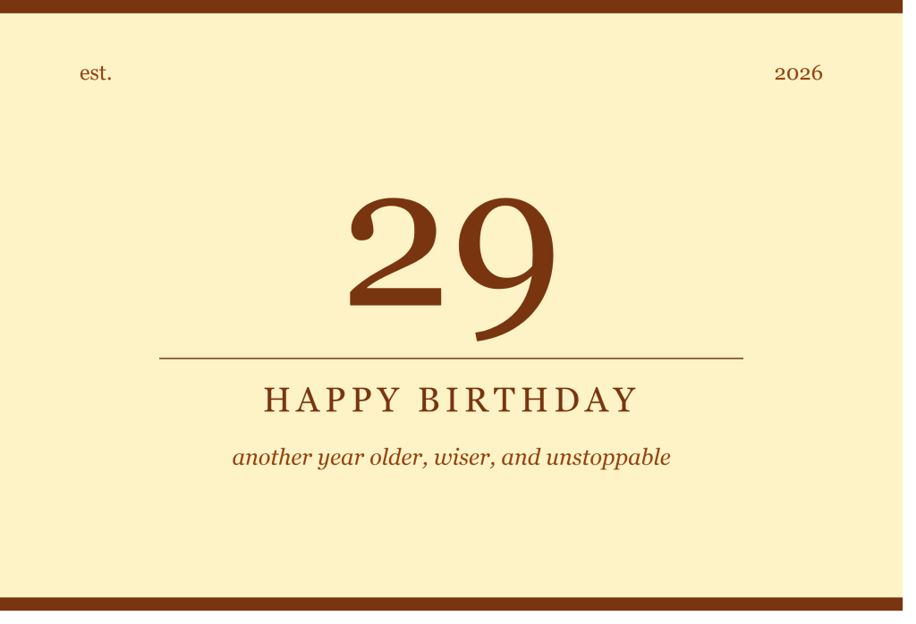 Happy 29th birthday quote image