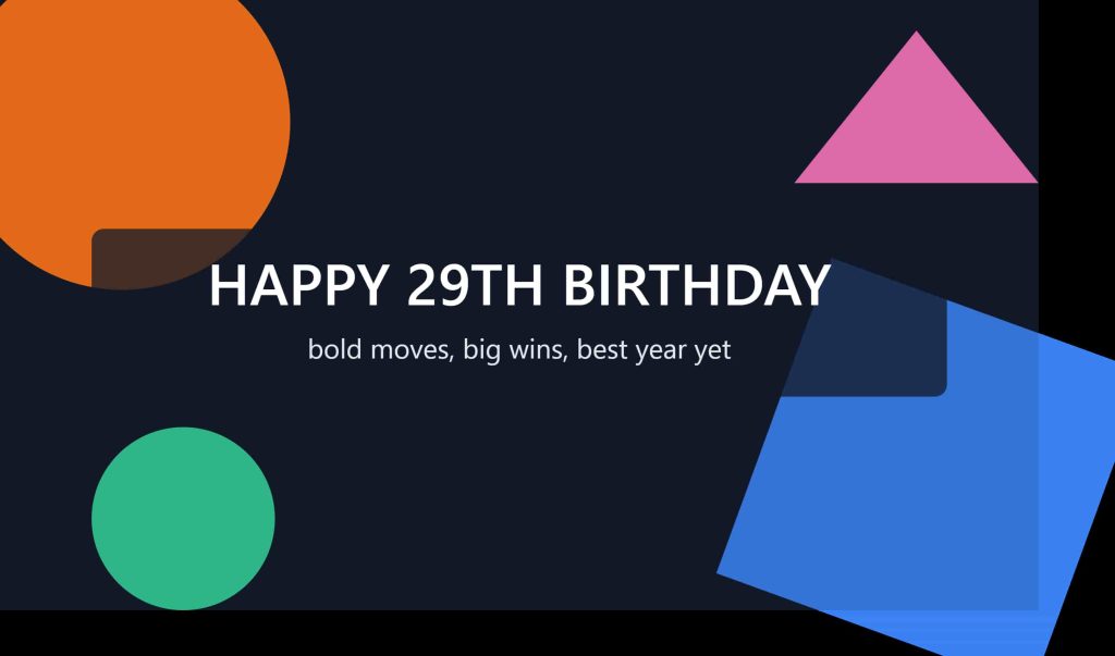 Heartfelt 29th birthday wishes