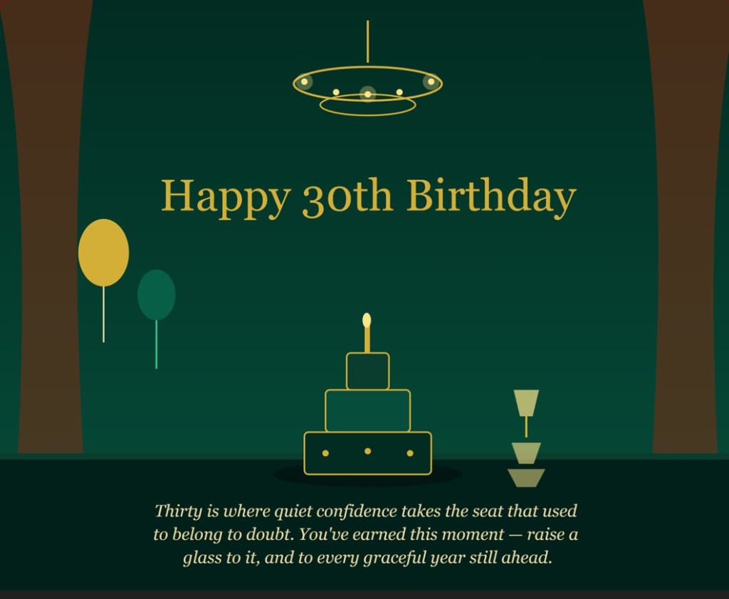 Heartfelt 30th birthday wishes