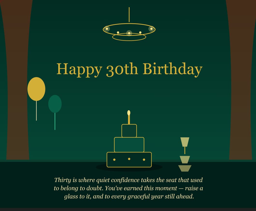 Heartfelt 30th birthday wishes