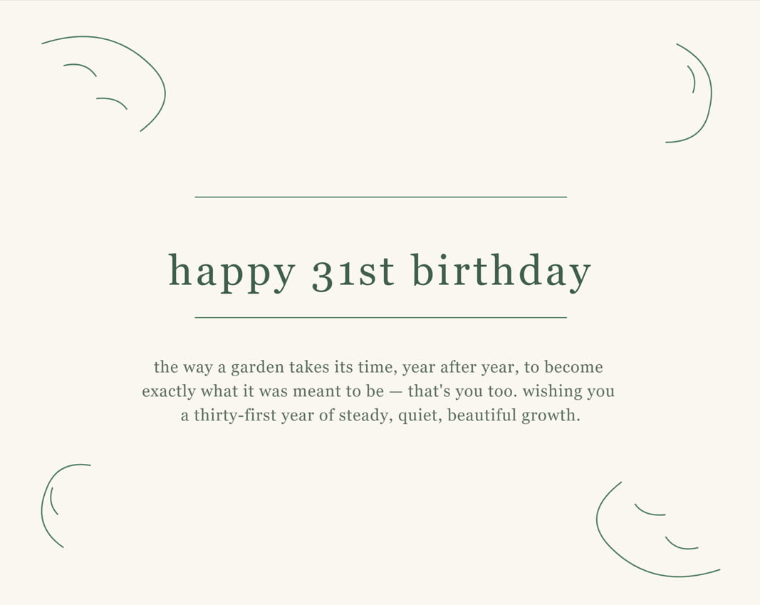 Heartfelt 31st birthday wishes